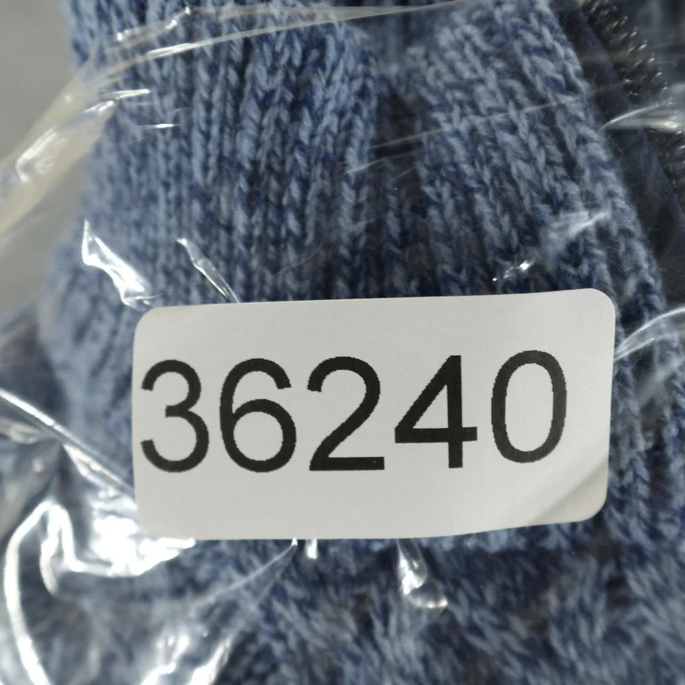 Norm Thompson Sweater Mens Medium Blue 1/4 Zip Mock Neck Elbow Patches Cotton